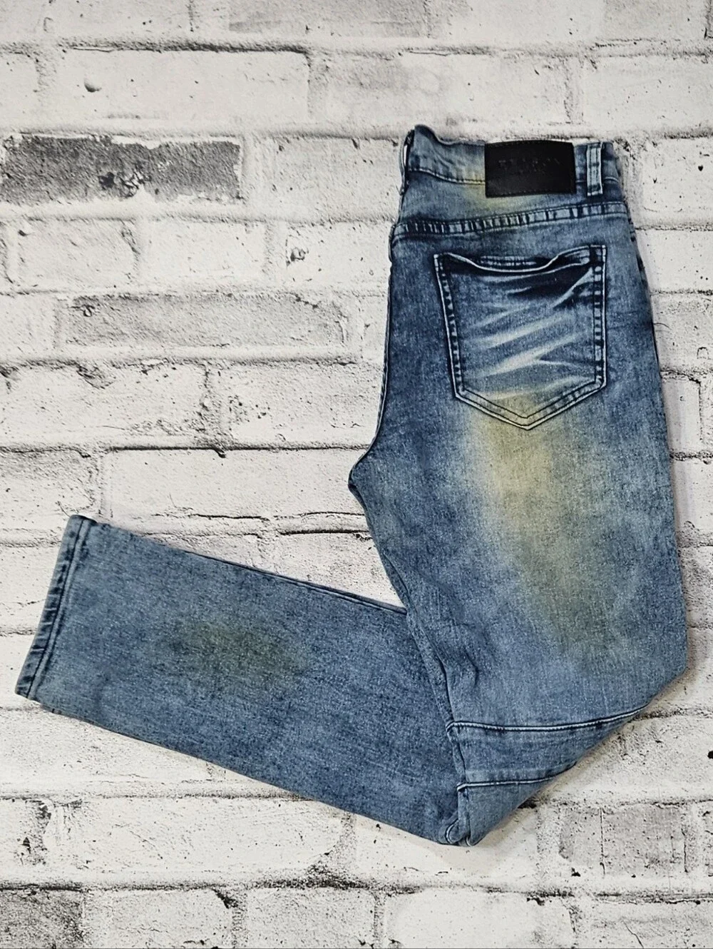 Reason New York Graphic Moto Patch Jeans Slim Fit Denim Mens 30x30 - Picture 2 of 16